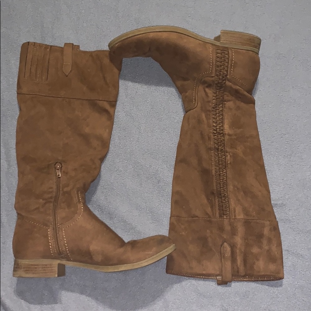 Brown suede boots